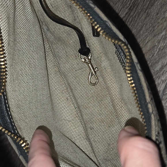 Vintage Dooney & Bourke Monogram Logo Hobo Shoulder Hand Bag Black Grey - Picture 13 of 13
